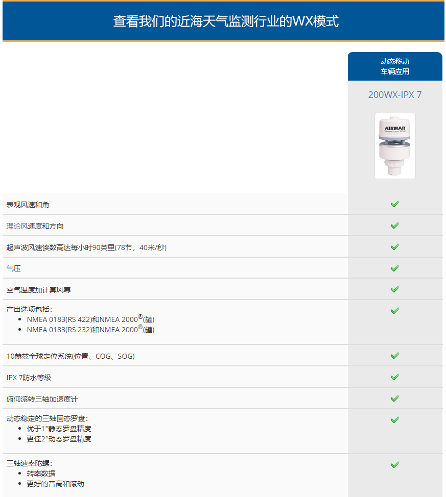 AIRMAR浮標專用氣象站200WX-IPX7